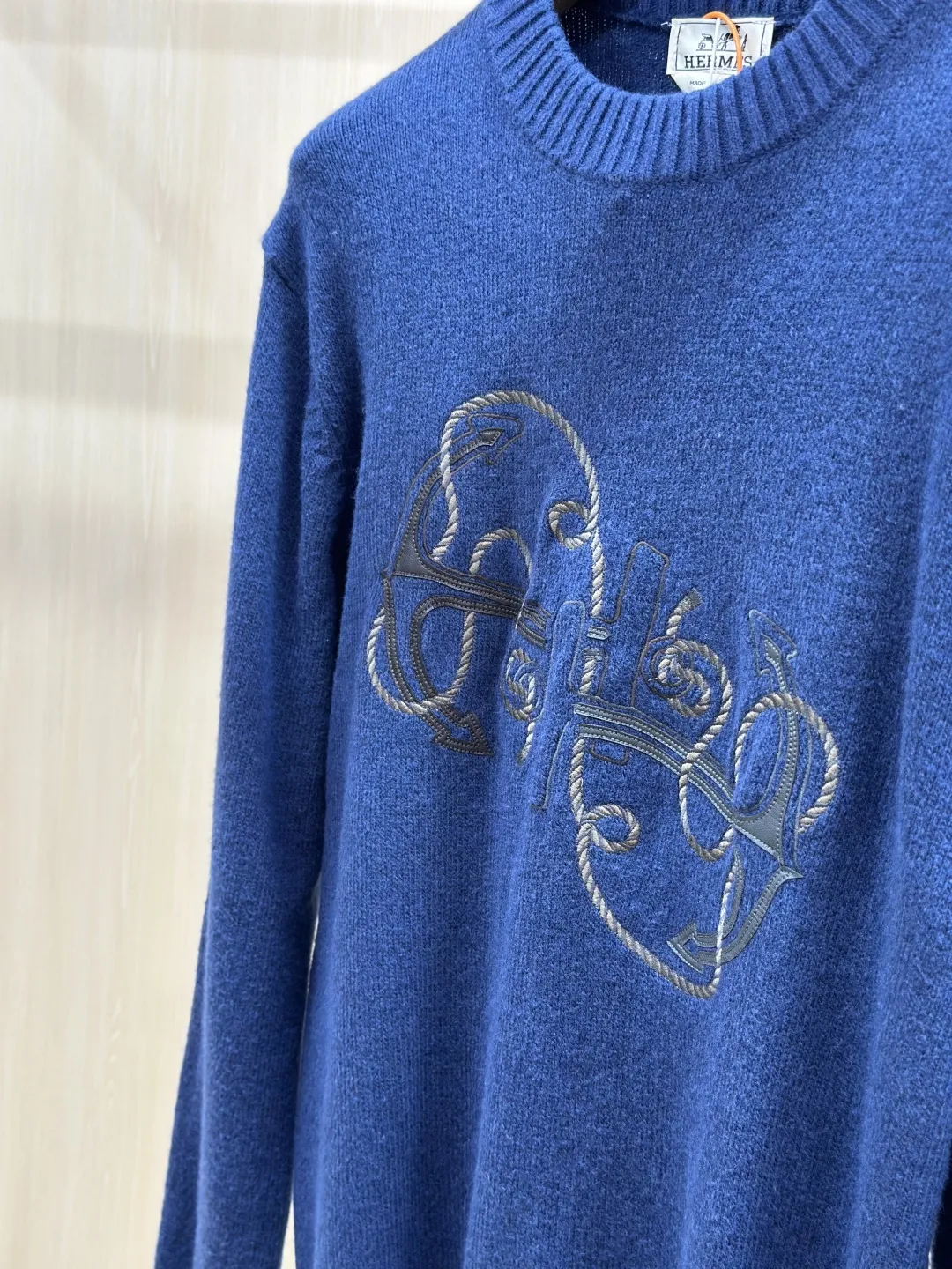 Embroidered Anchor Motif Wool-Blend Sweater D30520437 — view 7