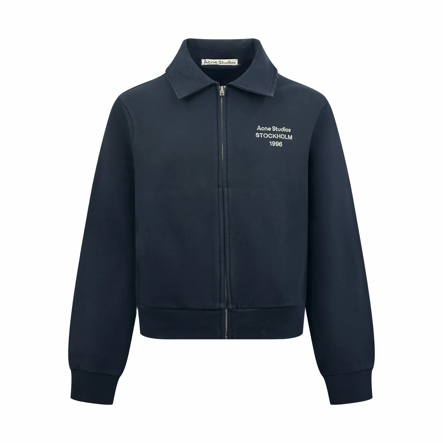 Logo-Print Distressed Fleece Zip-Up Jacket D30520512