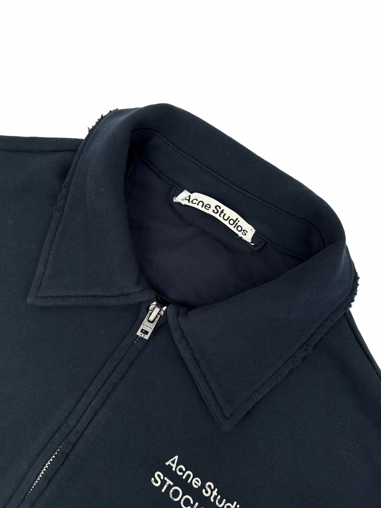 Logo-Print Distressed Fleece Zip-Up Jacket D30520512 — view 3
