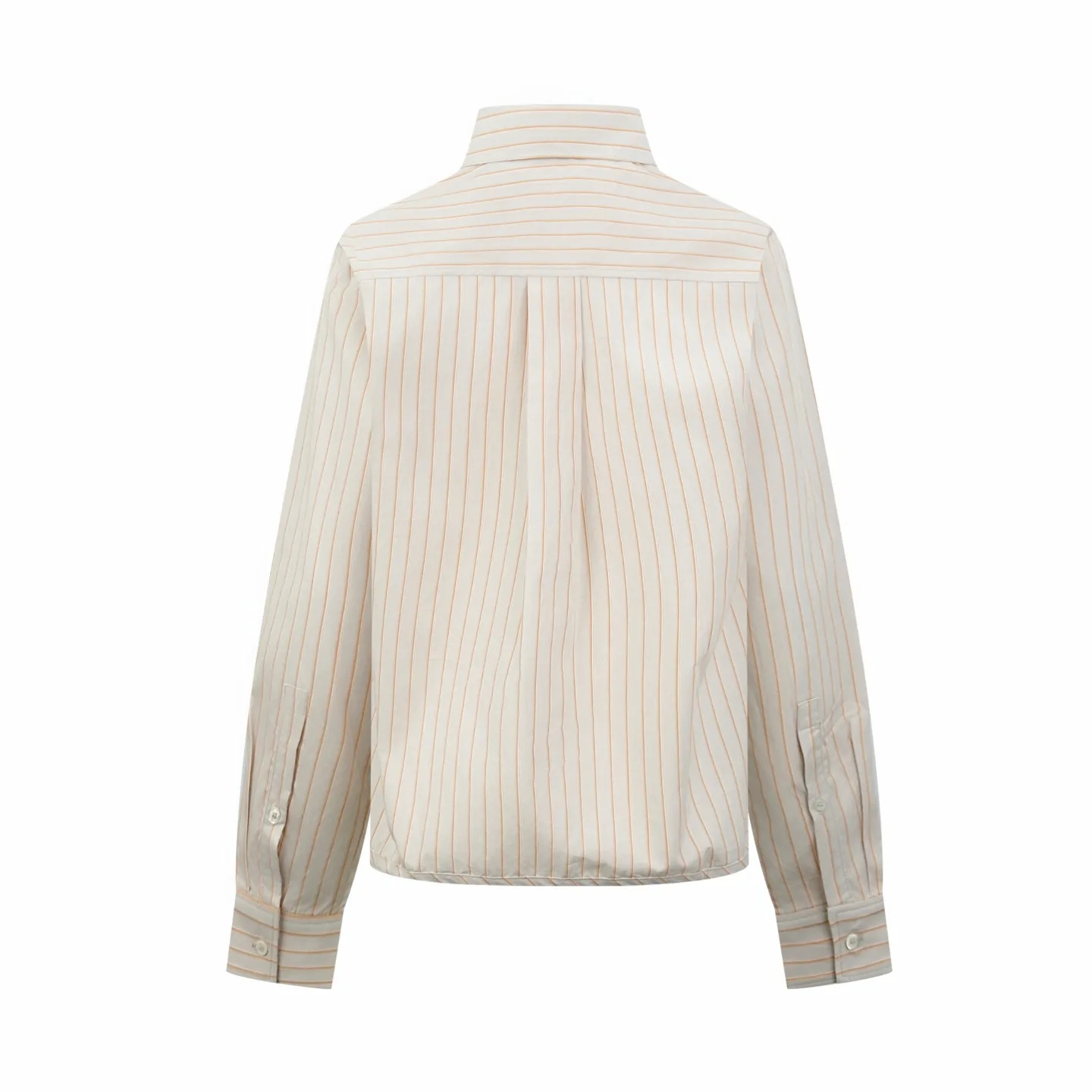 Anagram Embroidered Striped Poplin Tie-Front Shirt D30519167 — view 2