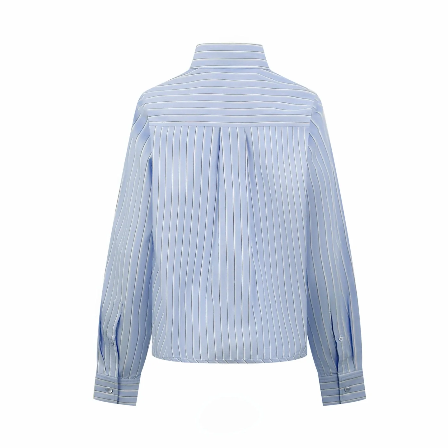 Anagram Embroidered Striped Tie-Hem Poplin Shirt D30519168 — view 2