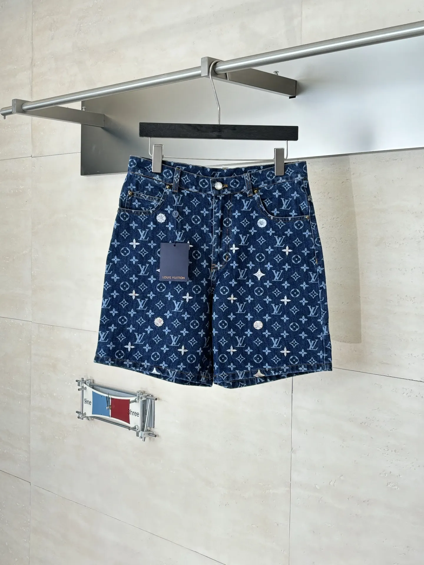 Monogram Embroidered Denim Shorts D30818596