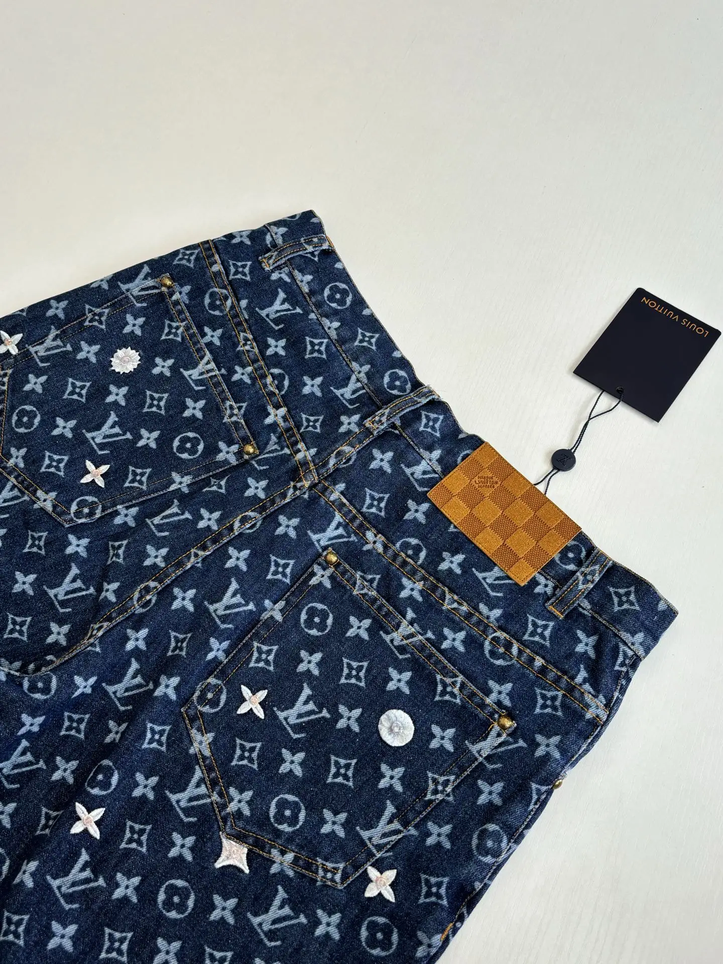 Monogram Embroidered Denim Shorts D30818596 — view 9
