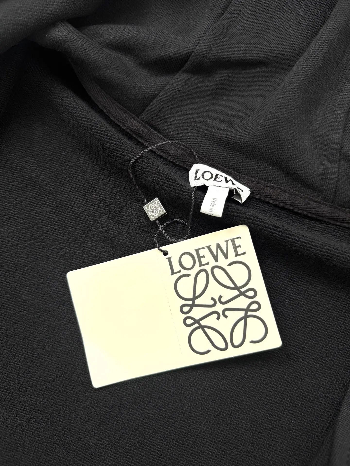 Anagram Embroidered Zip-Up Hoodie with Leather Drawstrings D30821960 — view 10
