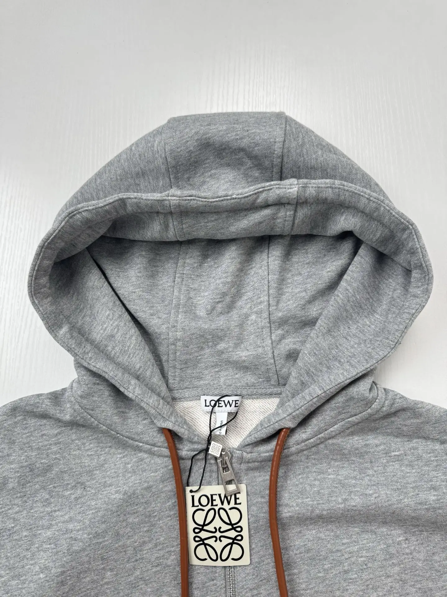 Flamenco Leather-Trimmed Zip-Up Hoodie D30818763 — view 5