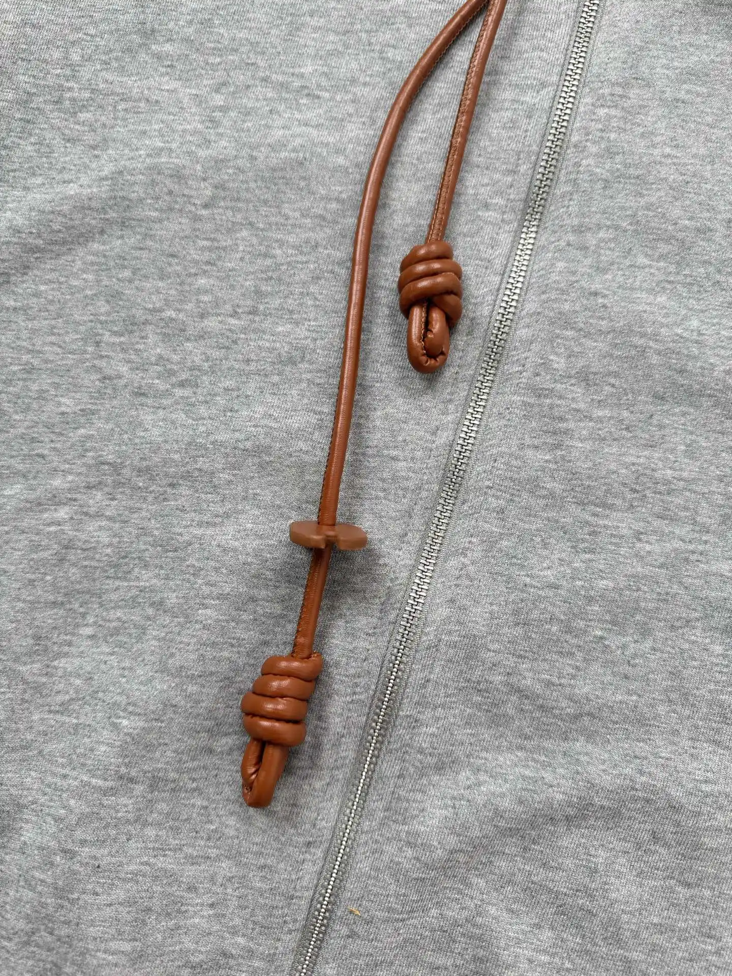 Flamenco Leather-Trimmed Zip-Up Hoodie D30818763 — view 13