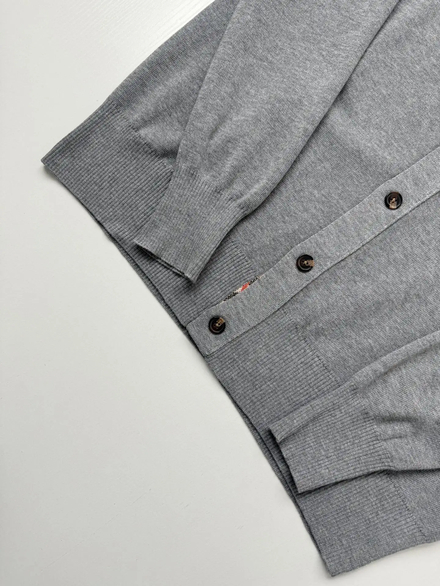 Check-Trim Knit Polo Cardigan D31022006 — view 12