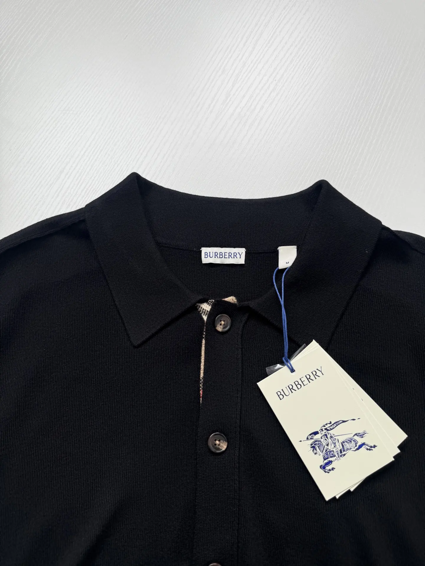 Check-Trim Knit Cardigan with Spread Collar D31022007 — view 4