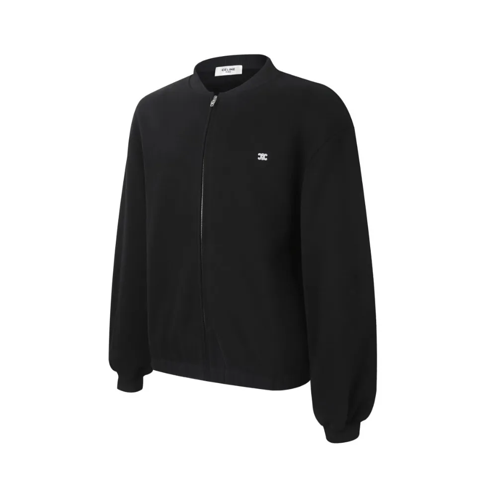 Triomphe Embroidered Cotton-Jersey Bomber Jacket D31014174 — view 3