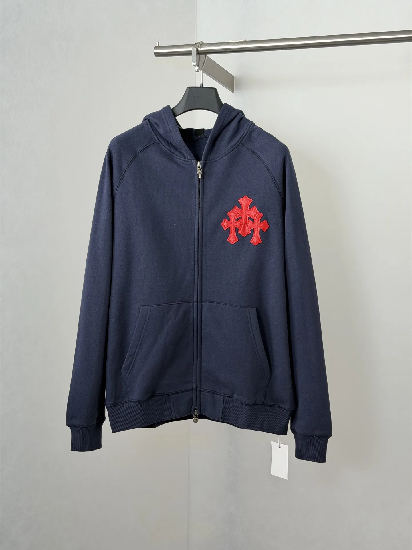 Cross Patch Zip-Up Cotton Hoodie D31021981