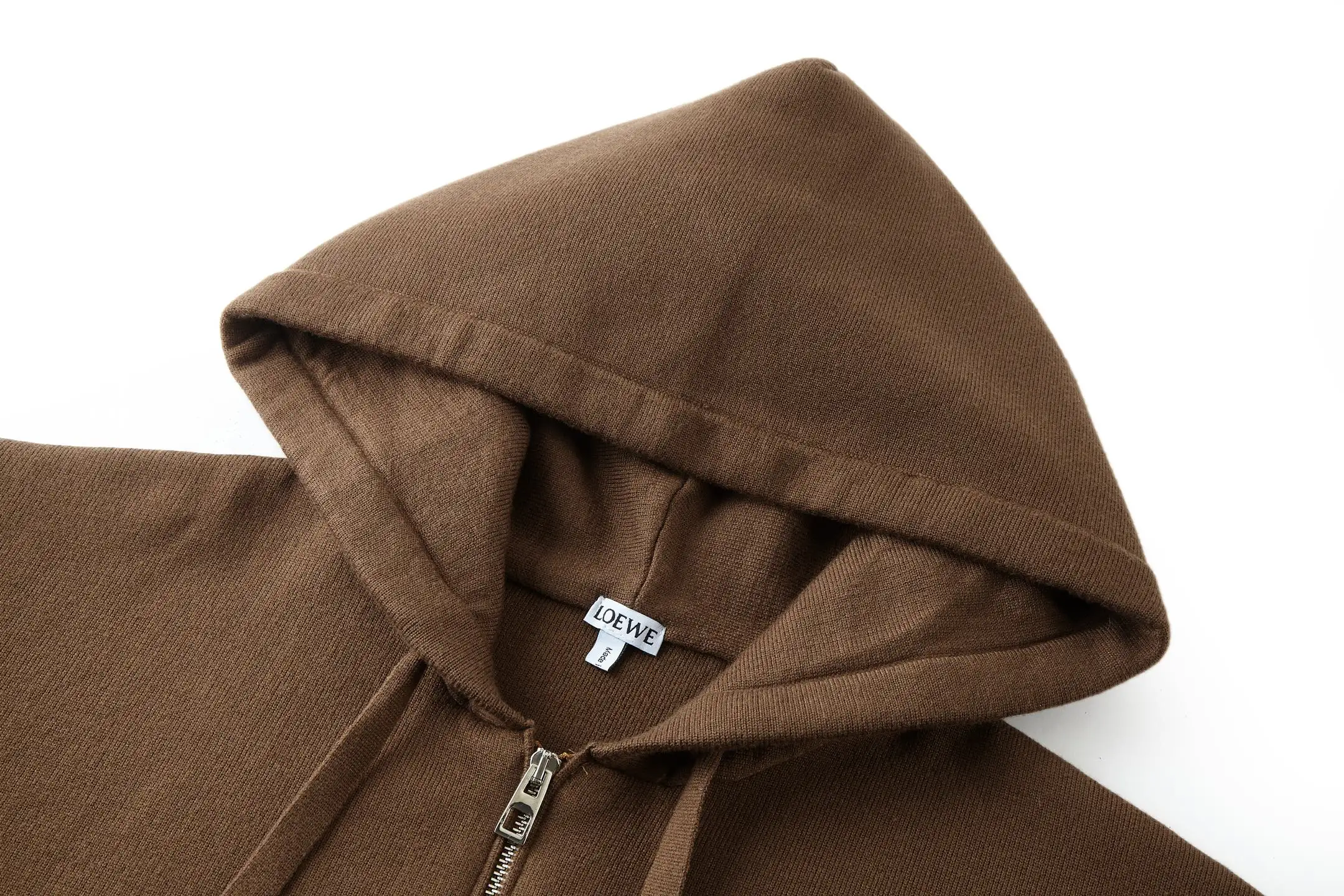 Anagram Leather-Patch Merino Wool Zip-Up Hoodie D31022471 — view 3