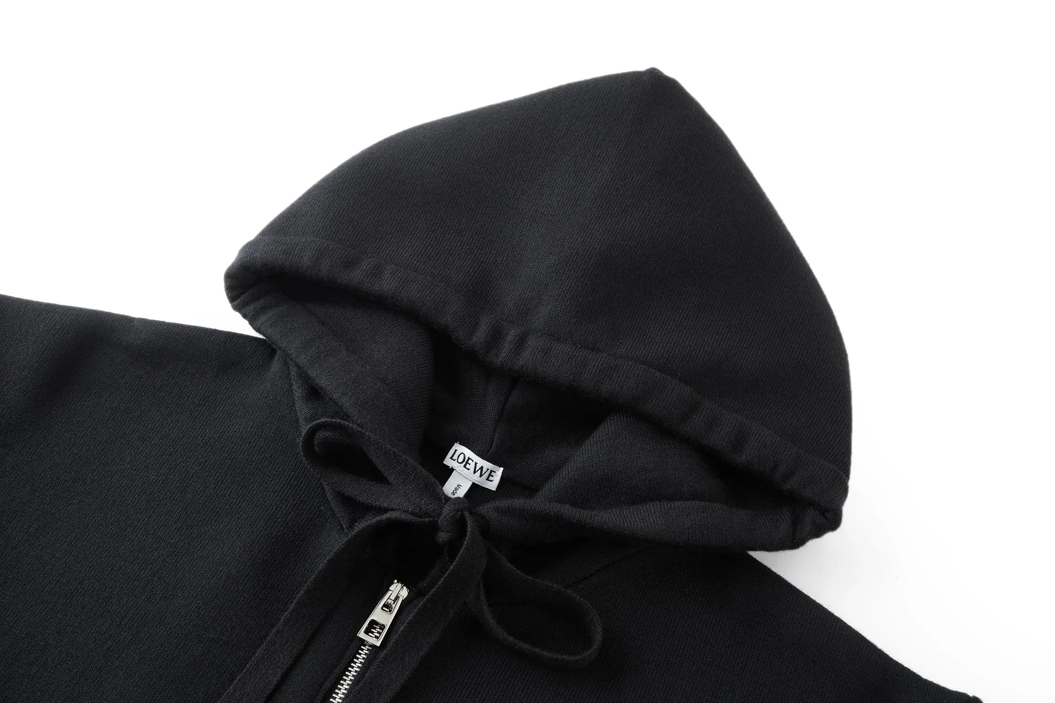 Anagram Leather Patch Merino Wool Zip-Up Hoodie D31022470 — view 3
