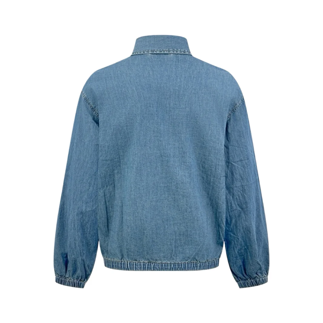 Logo-Embroidered Washed Denim Jacket D31022521 — view 2