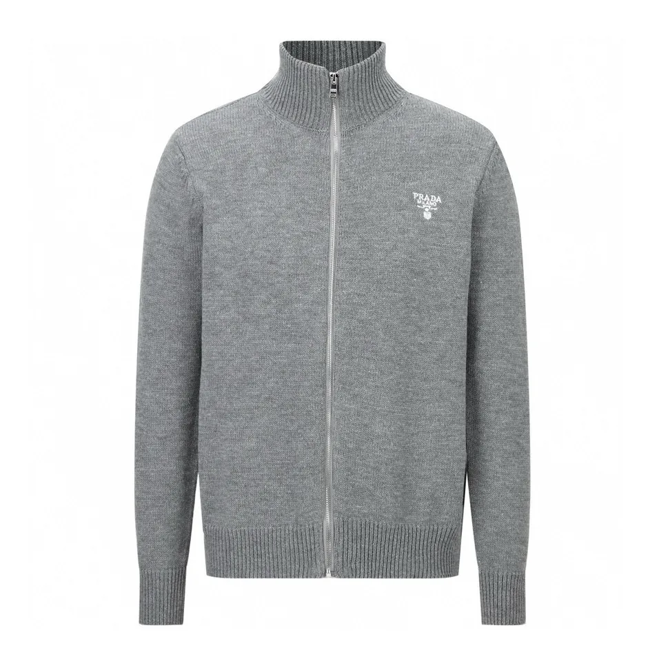 Logo-Embroidered Merino Wool Zip-Up Cardigan D31022479