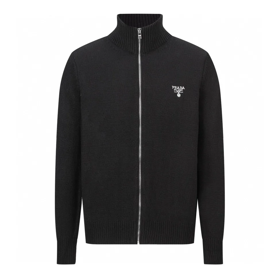 Logo-Embroidered Wool-Blend Zip-Up Cardigan D31022480
