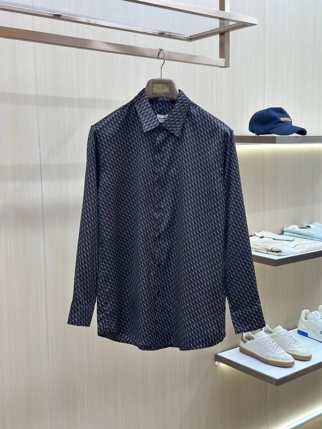 Le Cassandre Monogram Silk-Crepe Shirt D31020444