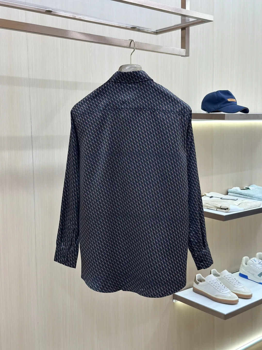 Le Cassandre Monogram Silk-Crepe Shirt D31020444 — view 2