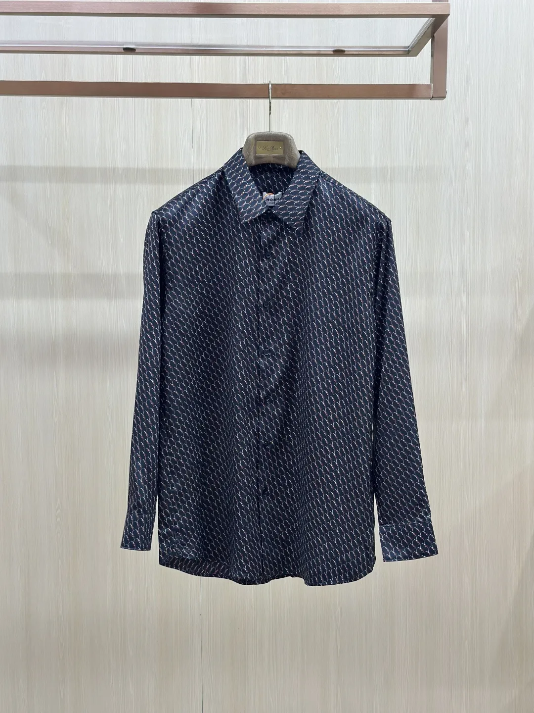Le Cassandre Monogram Silk-Crepe Shirt D31020444 — view 3