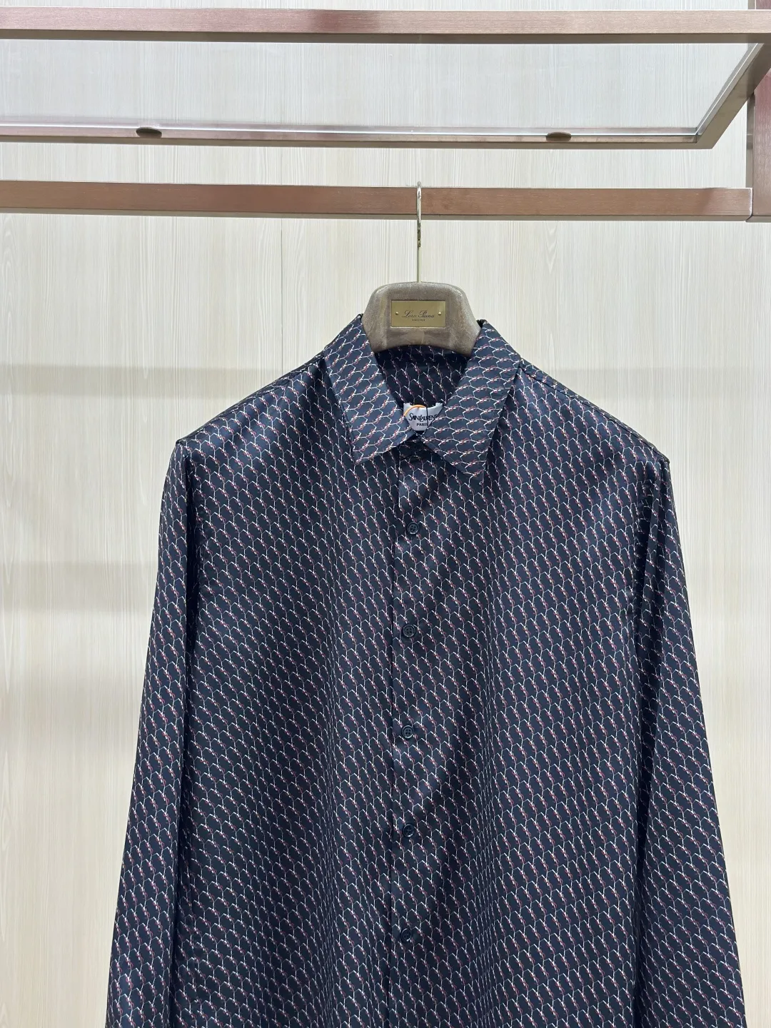 Le Cassandre Monogram Silk-Crepe Shirt D31020444 — view 4