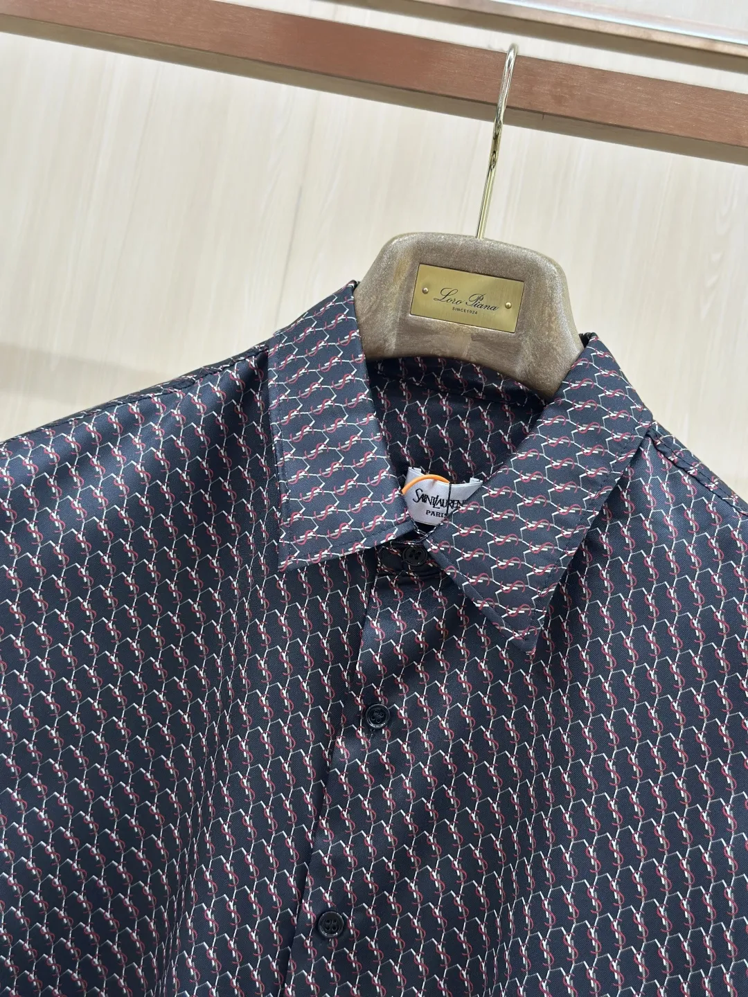 Le Cassandre Monogram Silk-Crepe Shirt D31020444 — view 5