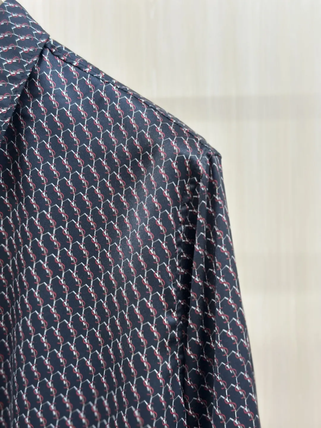 Le Cassandre Monogram Silk-Crepe Shirt D31020444 — view 7