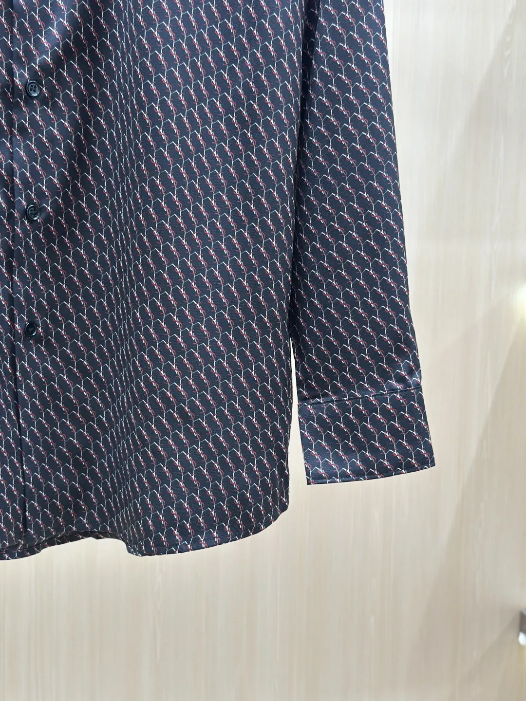 Le Cassandre Monogram Silk-Crepe Shirt D31020444 — view 8