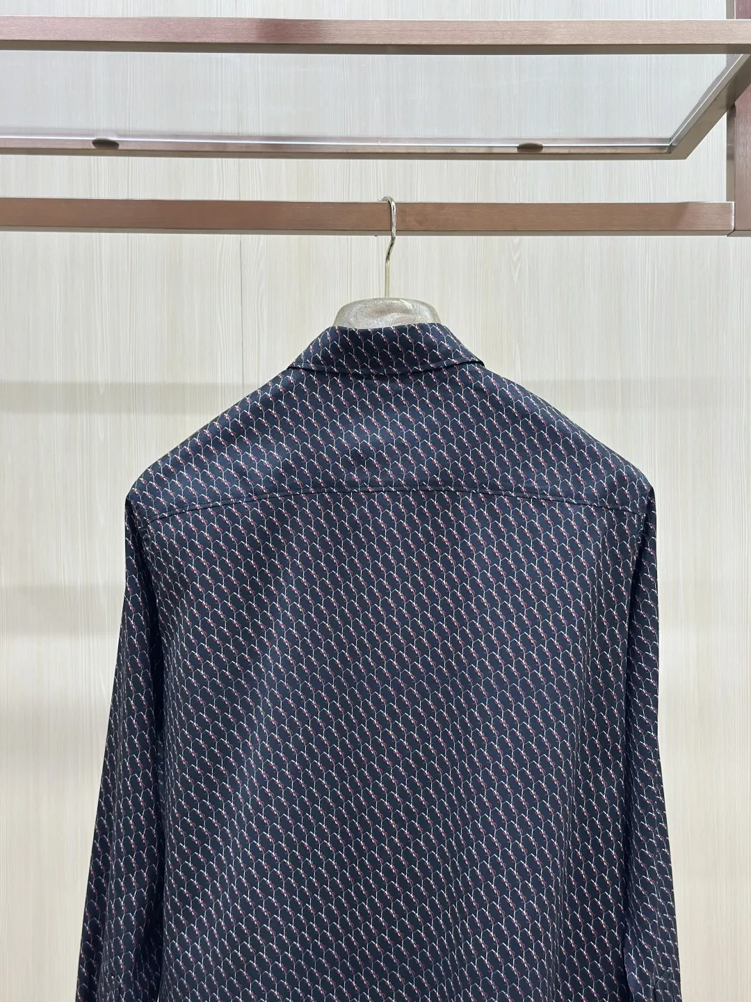 Le Cassandre Monogram Silk-Crepe Shirt D31020444 — view 9