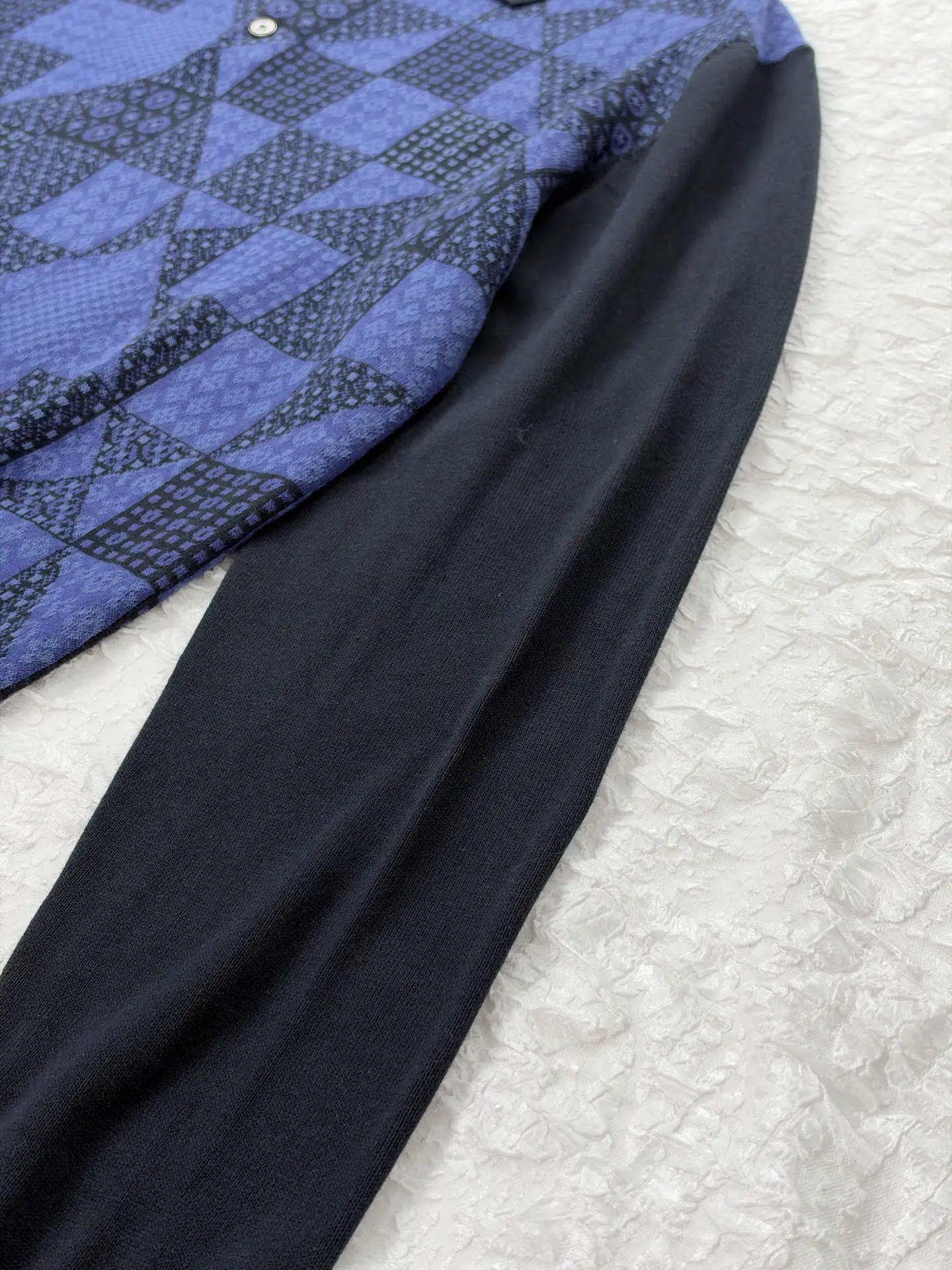 Damier Jacquard Knit Long-Sleeved Polo Shirt D31520477 — view 7