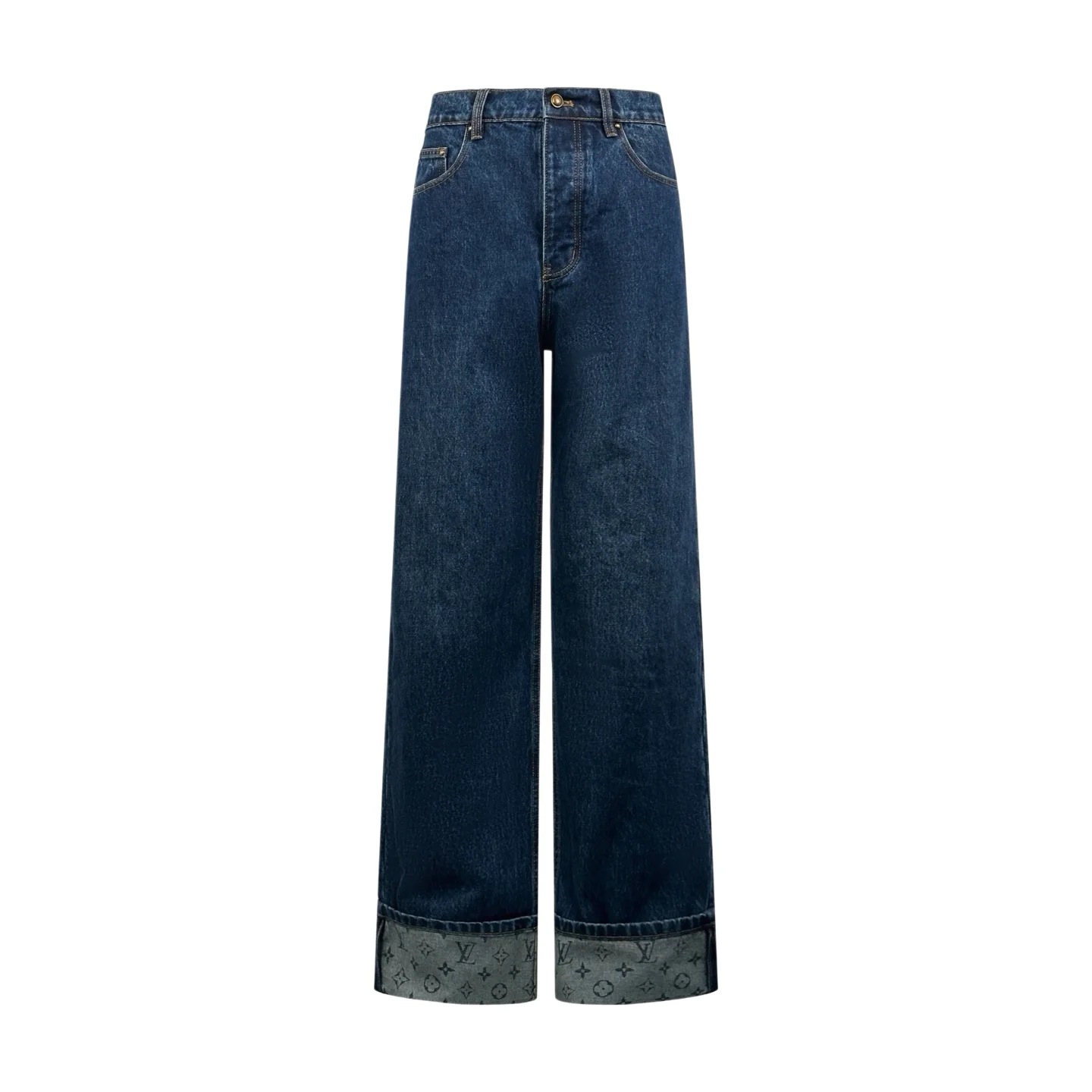Monogram Turn-Up Cuff Straight-Leg Jeans D31522327