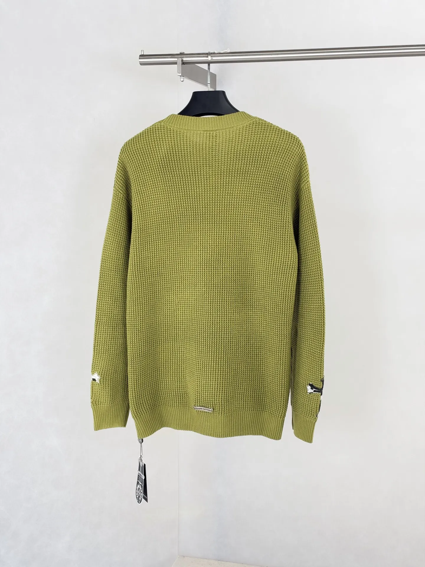 Waffle-Knit Cross Patch Crew-Neck Sweater D31520479 — view 2