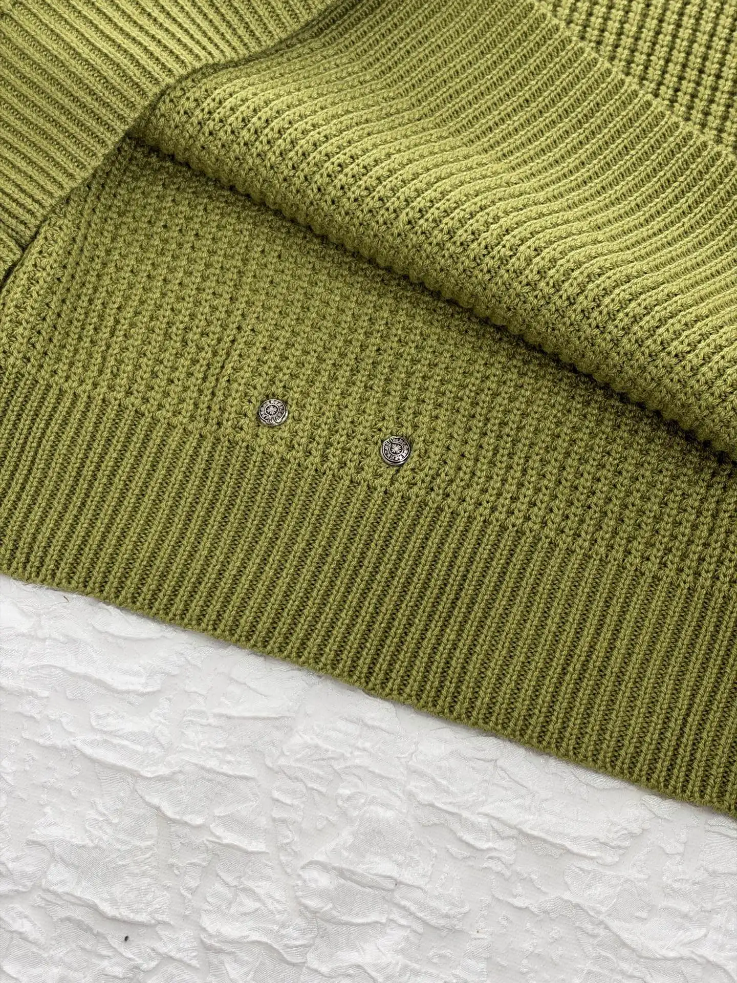 Waffle-Knit Cross Patch Crew-Neck Sweater D31520479 — view 5