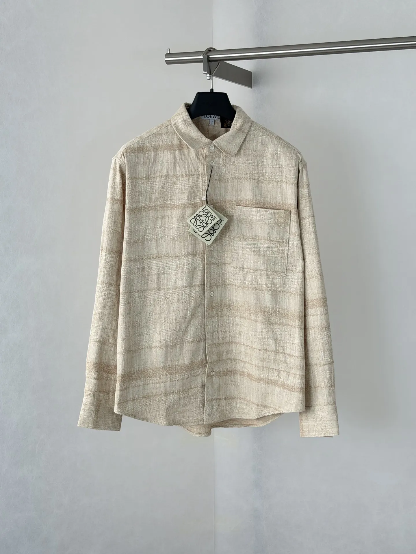 Gradient Striped Textured Blend Shirt D31518660