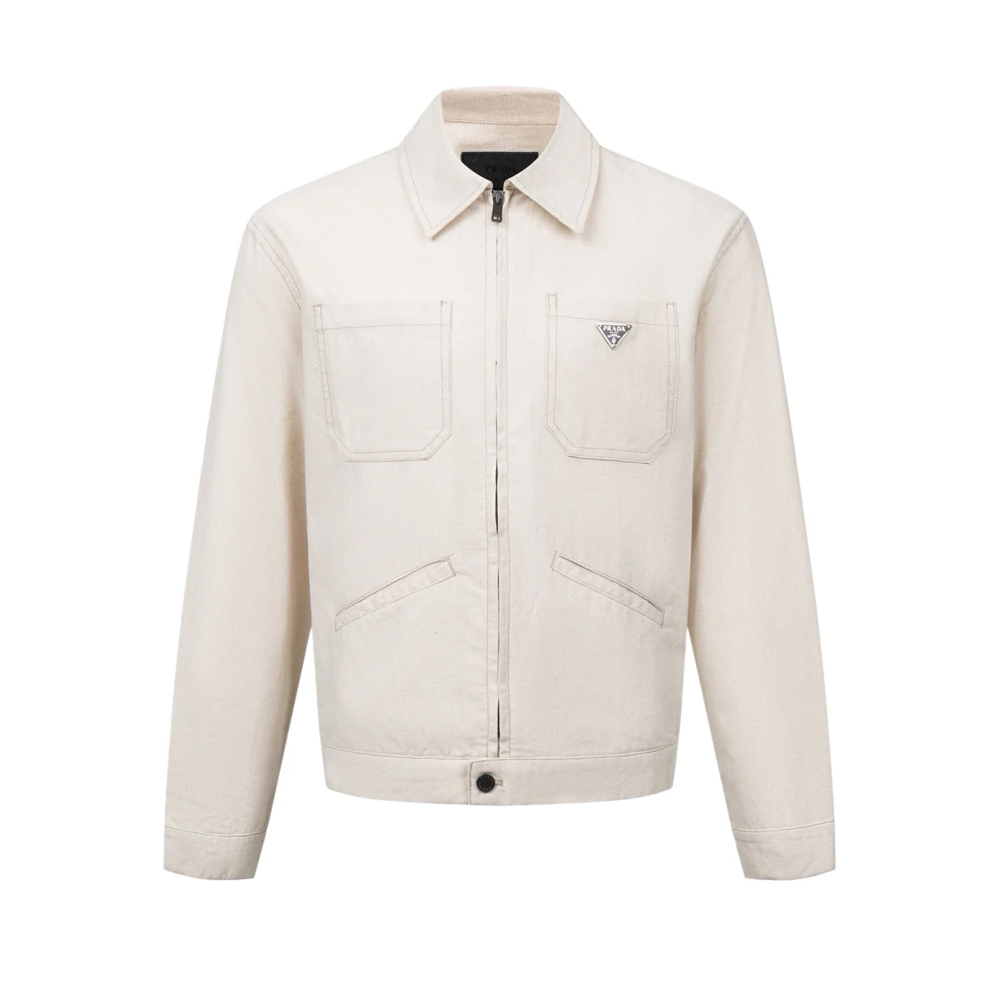 Logo-Appliquéd Chambray Cotton-Linen Jacket D31522501