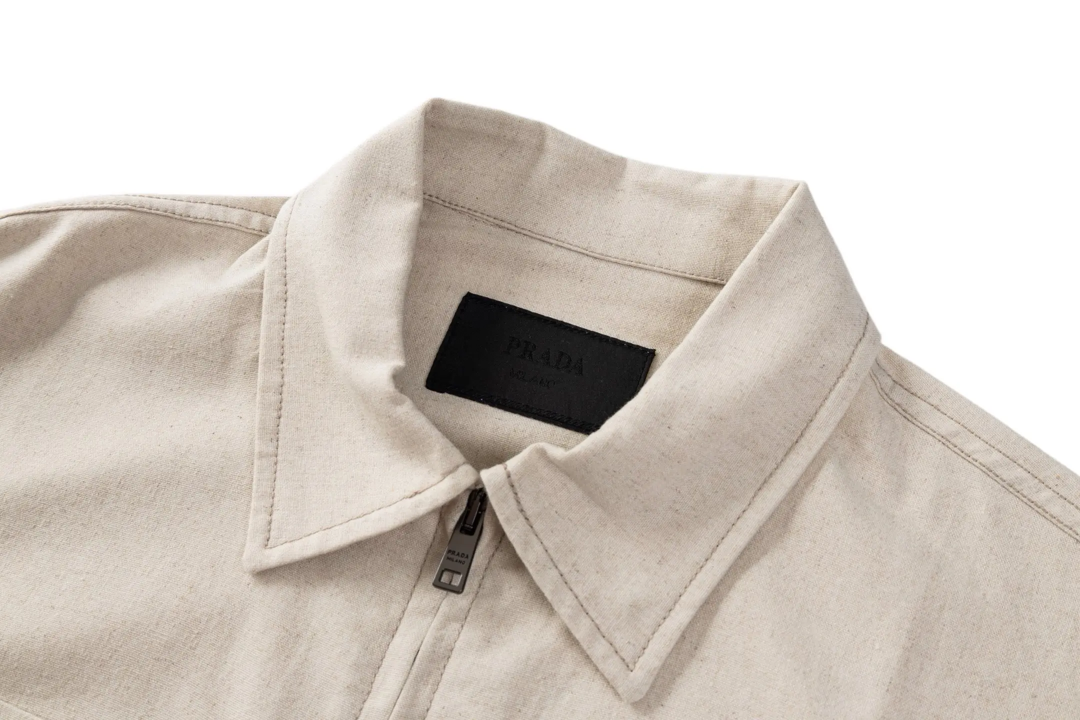 Logo-Appliquéd Chambray Cotton-Linen Jacket D31522501 — view 3