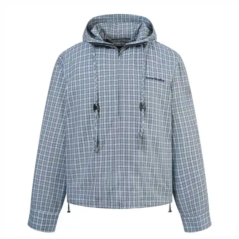 Checked Hooded Windbreaker Jacket D32019176