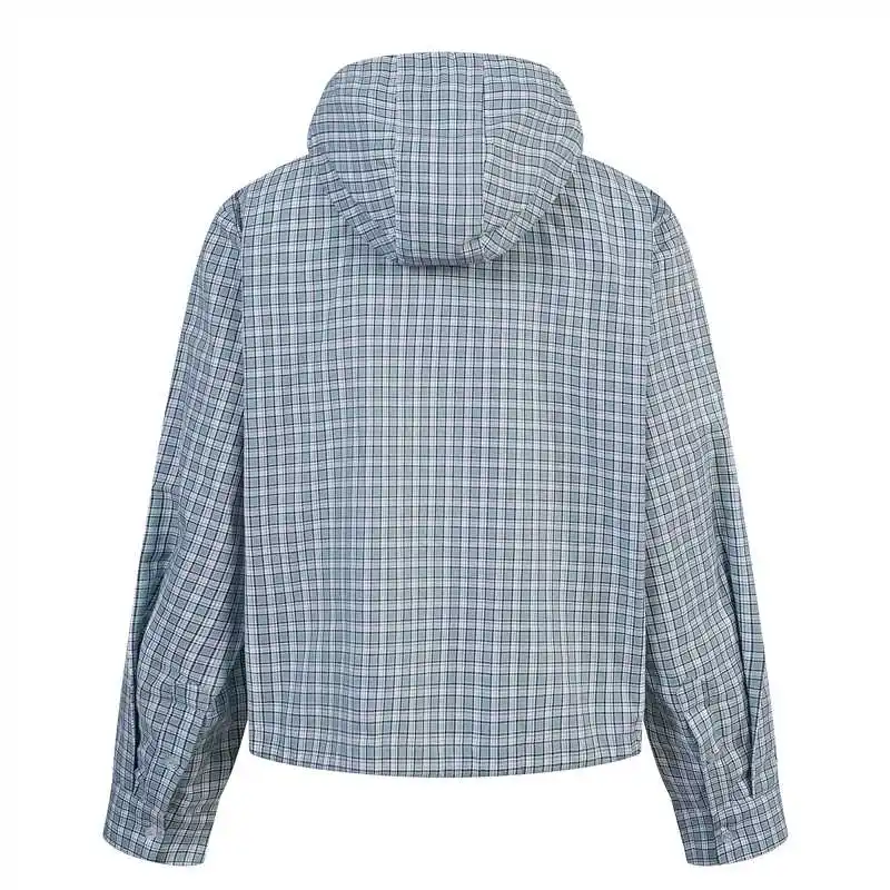 Checked Hooded Windbreaker Jacket D32019176 — view 3