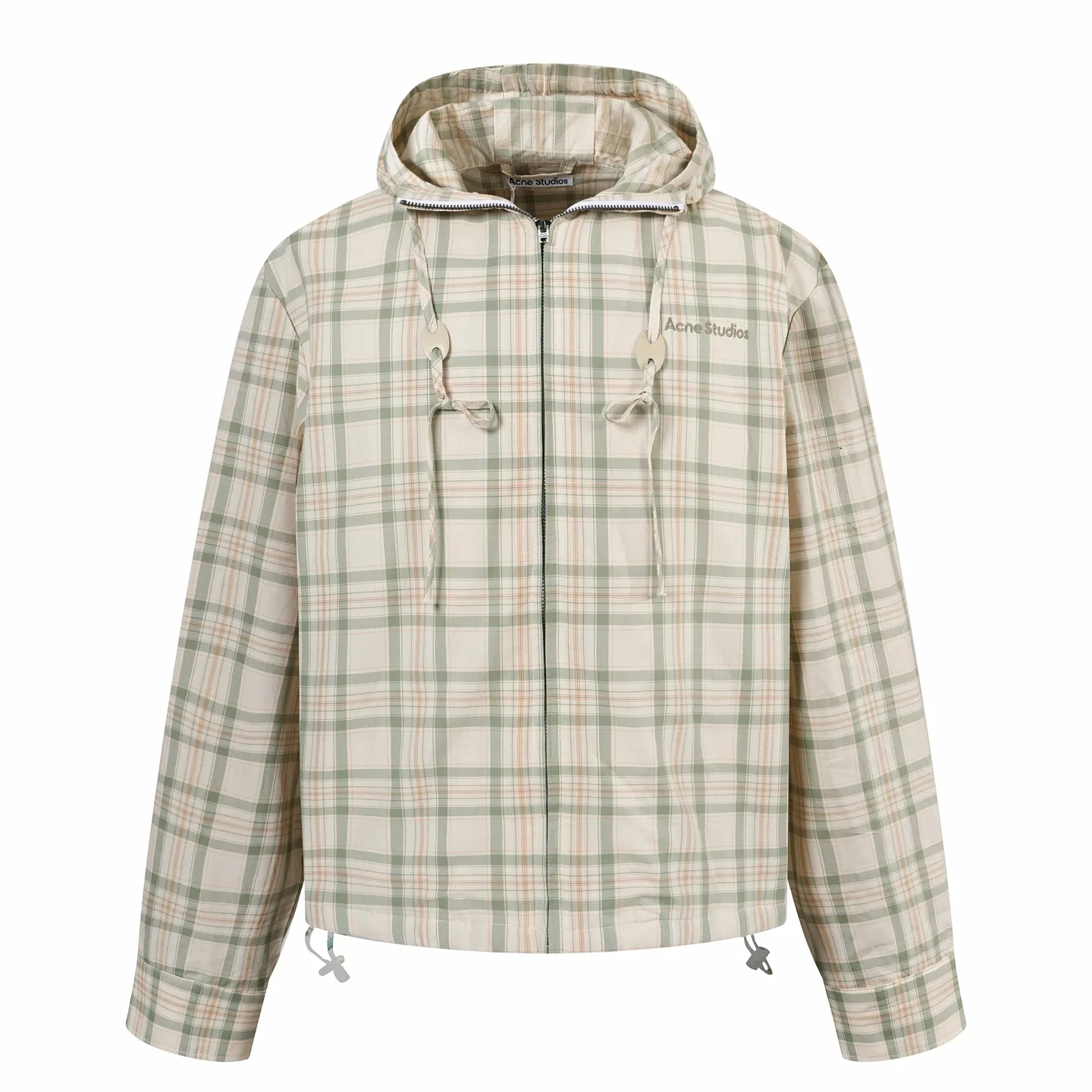 Plaid Hooded Zip-Up Jacket D32019177