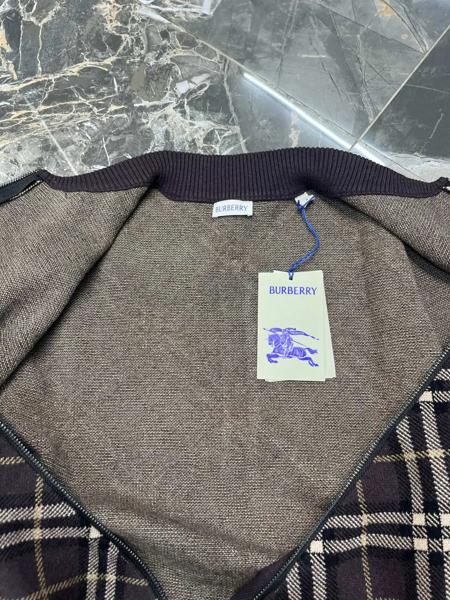 Check Jacquard Wool and Cashmere-Blend Cardigan D32020423 — view 9