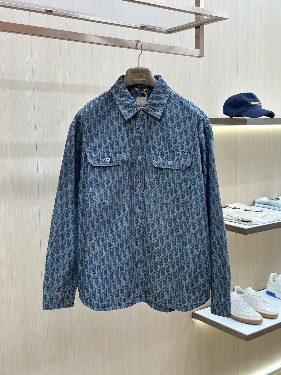 Oblique Monogram Denim Overshirt Jacket D32020442