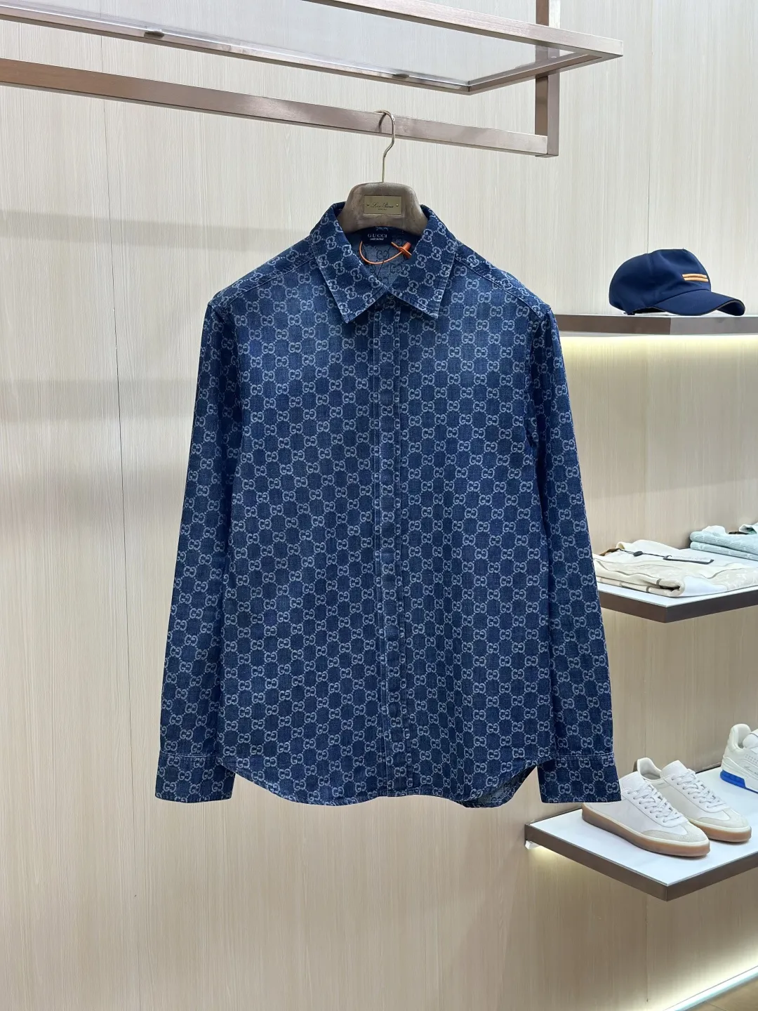 GG Monogram Jacquard Denim Shirt D32020443