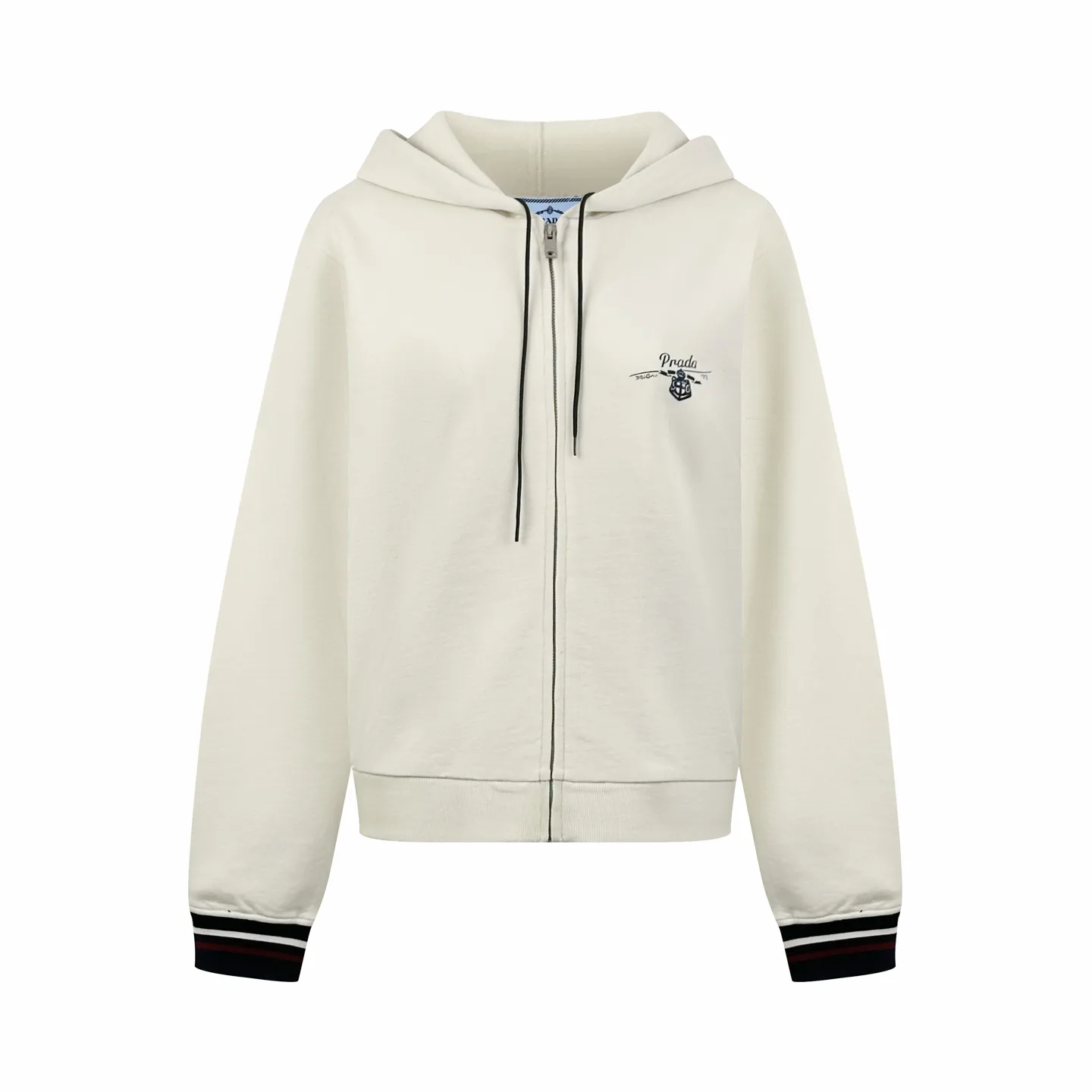 Logo-Print Zip-Up Cotton Hoodie D32020299