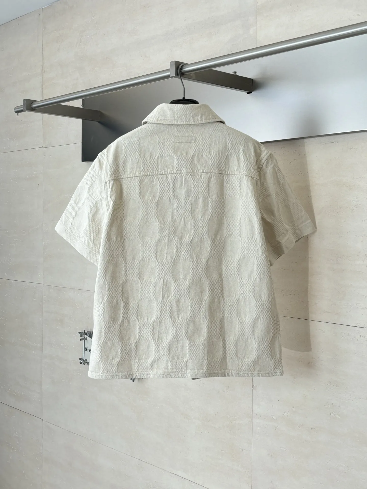 Damier Jacquard Denim Short-Sleeve Shirt D32518620 — view 2