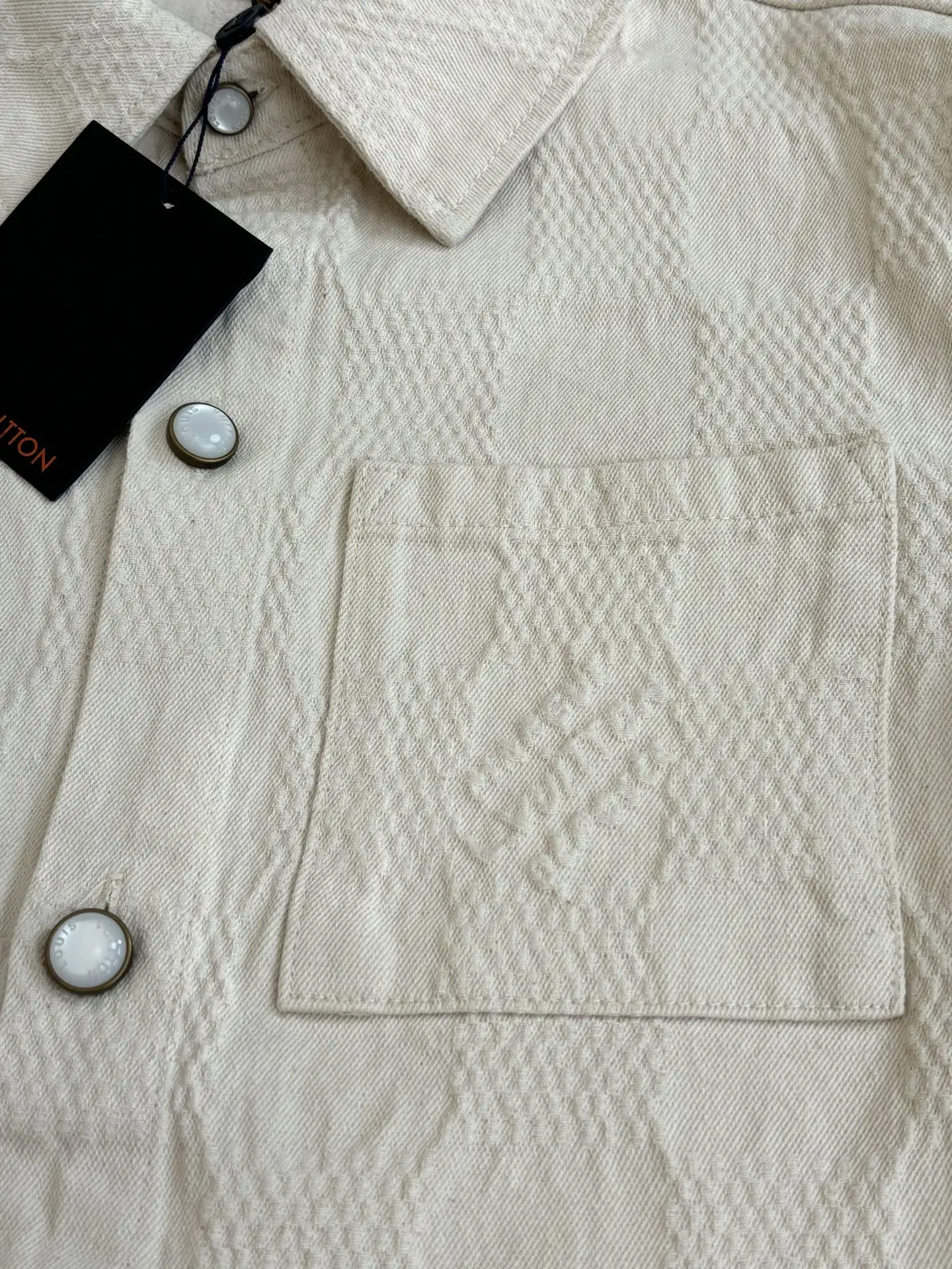 Damier Jacquard Denim Short-Sleeve Shirt D32518620 — view 5