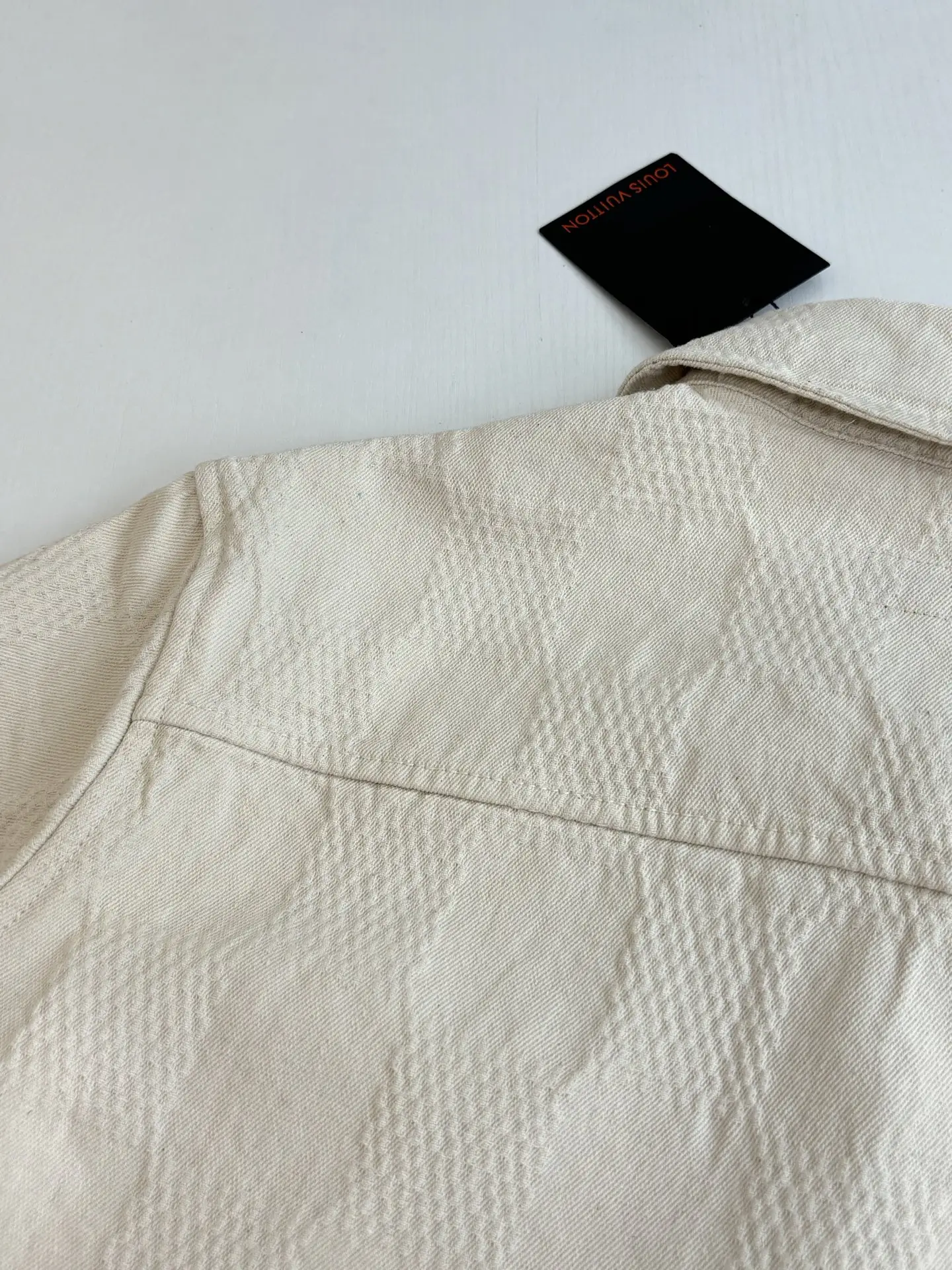 Damier Jacquard Denim Short-Sleeve Shirt D32518620 — view 9