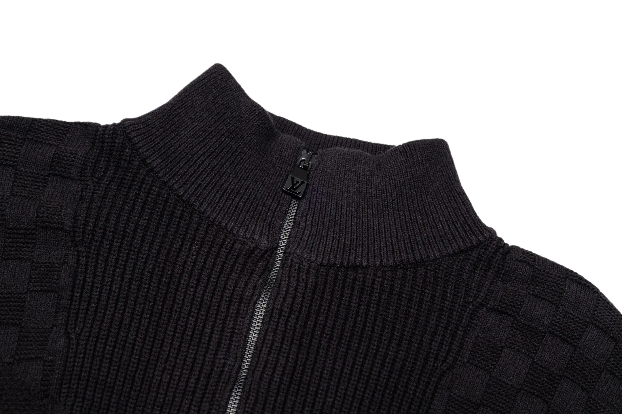 Damier Intarsia Half-Zip Cable-Knit Sweater D32518781 — view 3