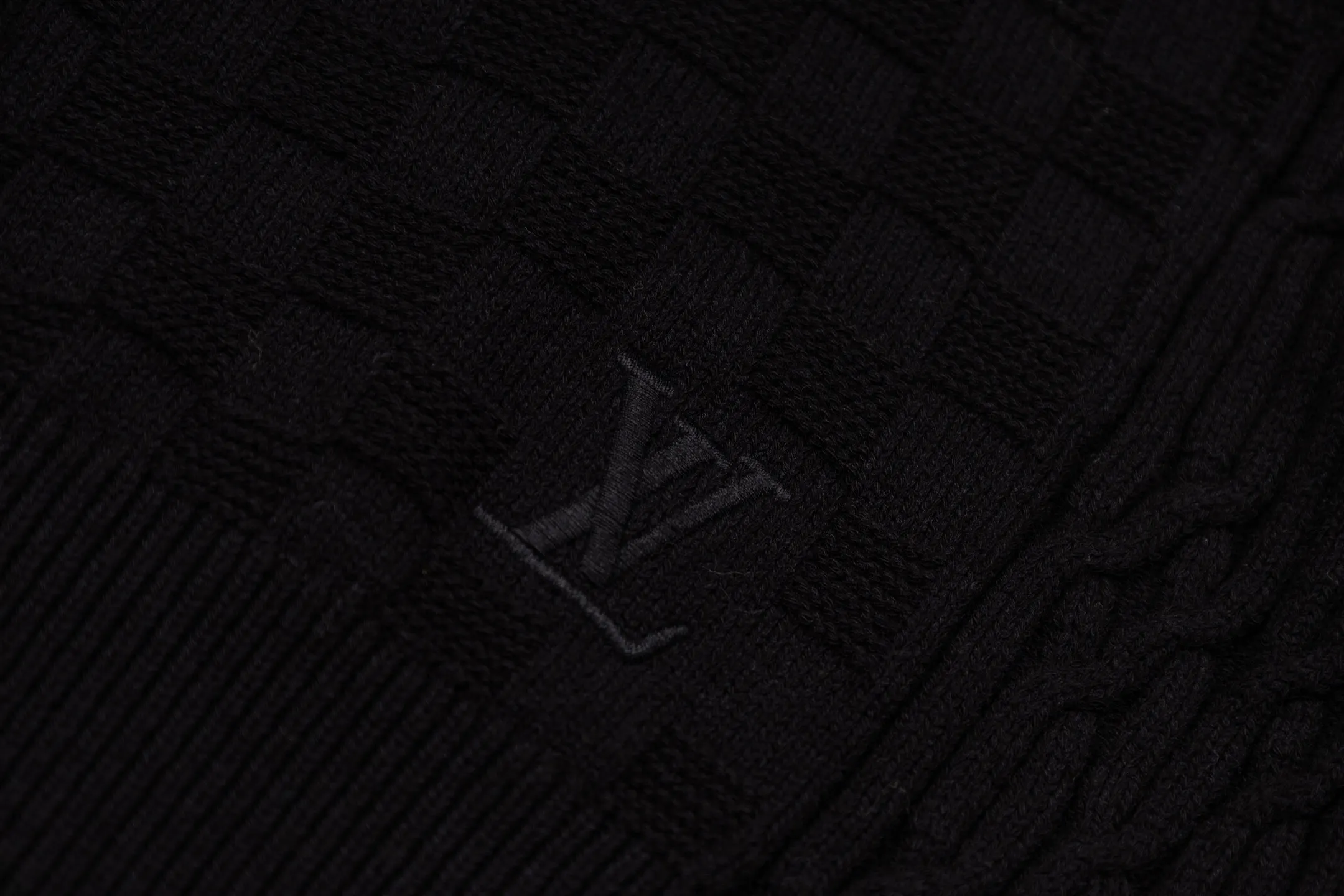 Damier Intarsia Half-Zip Cable-Knit Sweater D32518781 — view 6