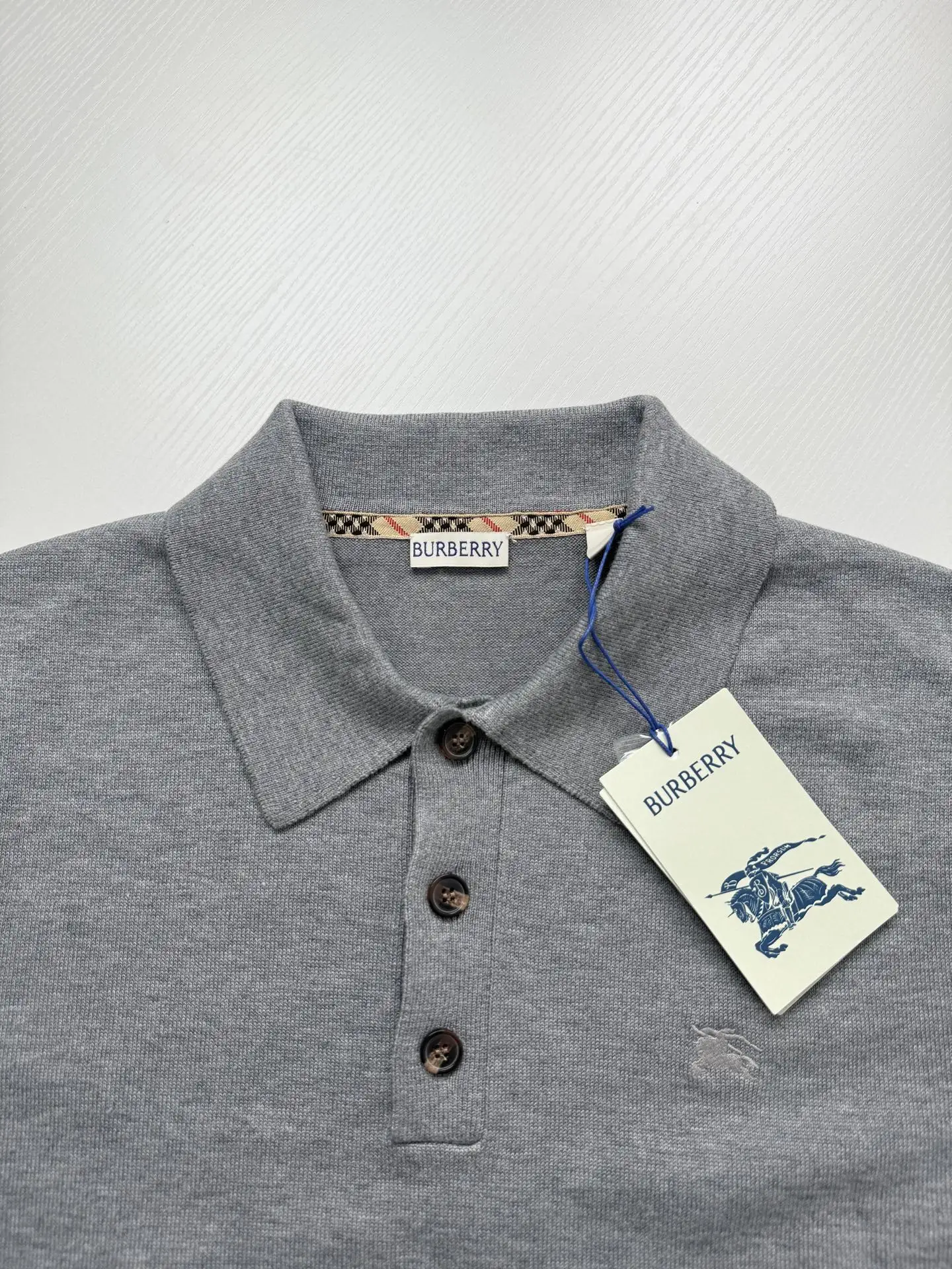 Embroidered Knight Logo Long-Sleeve Polo Shirt D32522005 — view 4