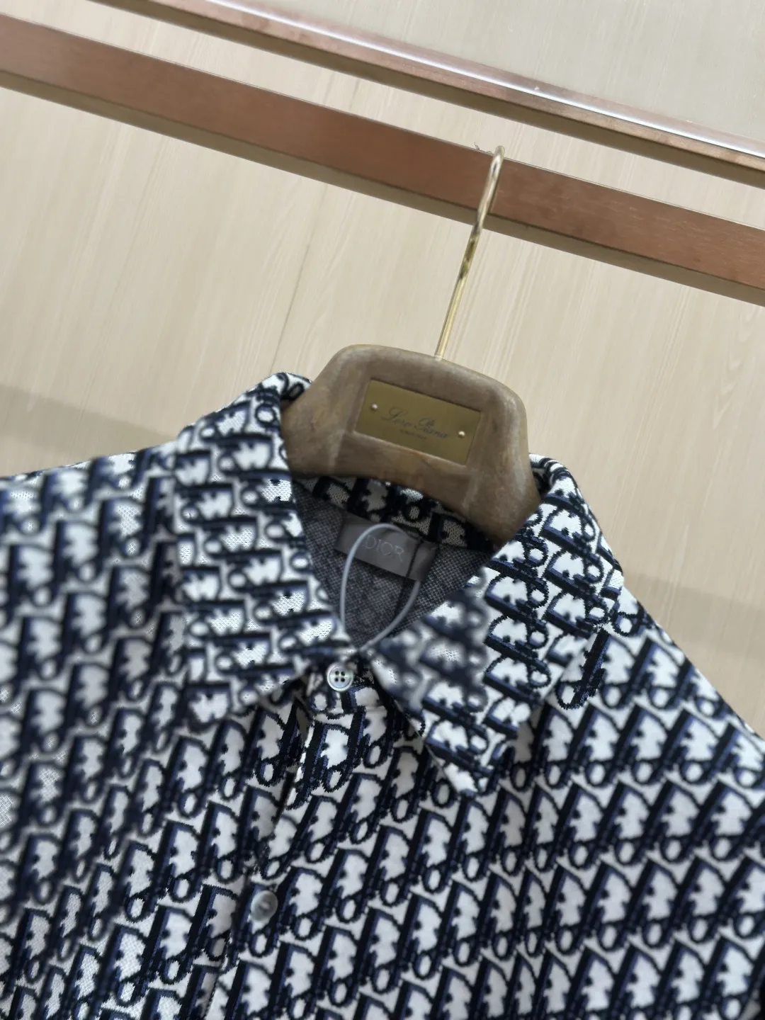 Oblique Jacquard Wool-Blend Knit Shirt D32520438 — view 6