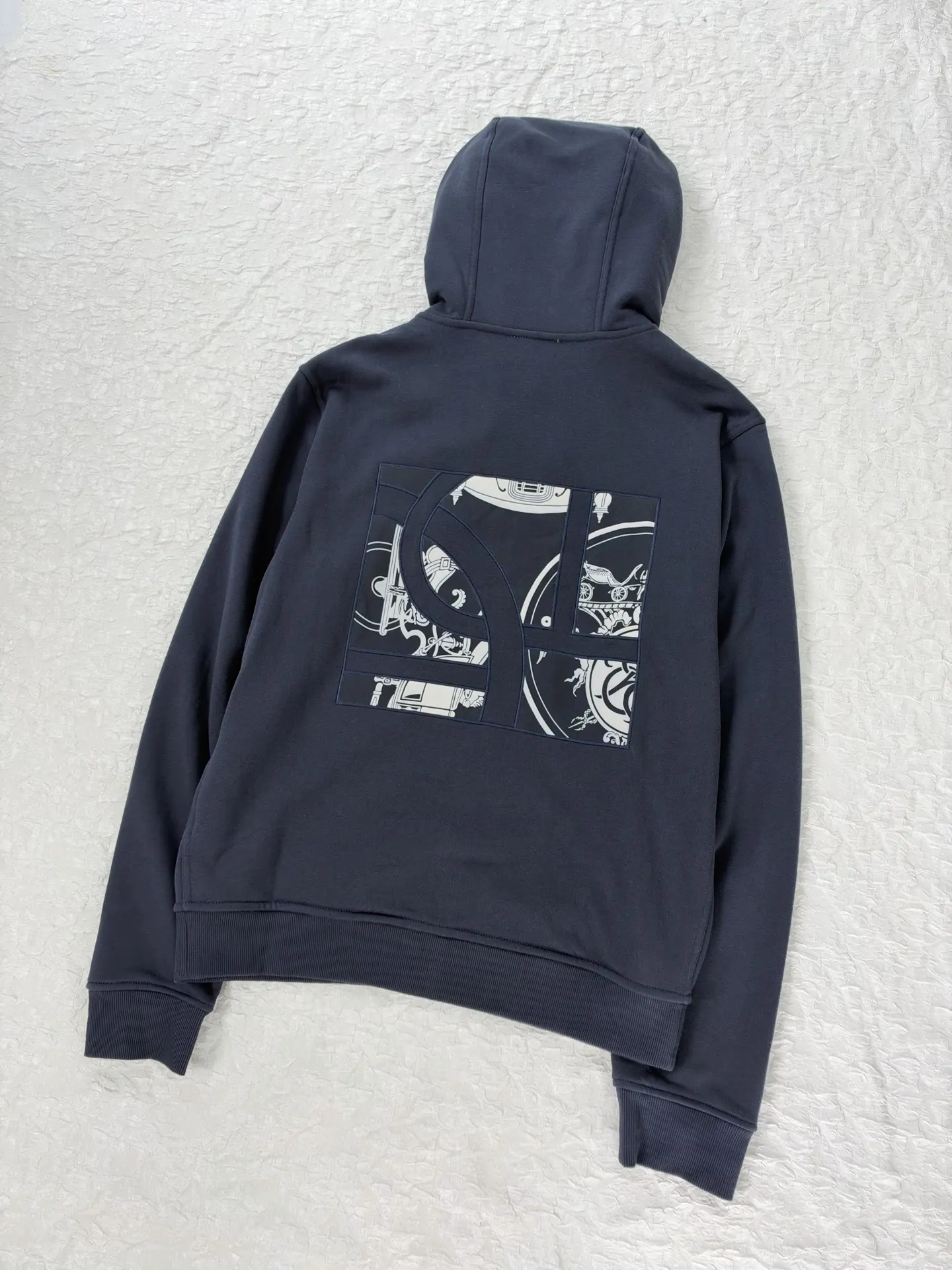 Graphic Patchwork Zip-Up Hoodie D32520476 — view 3