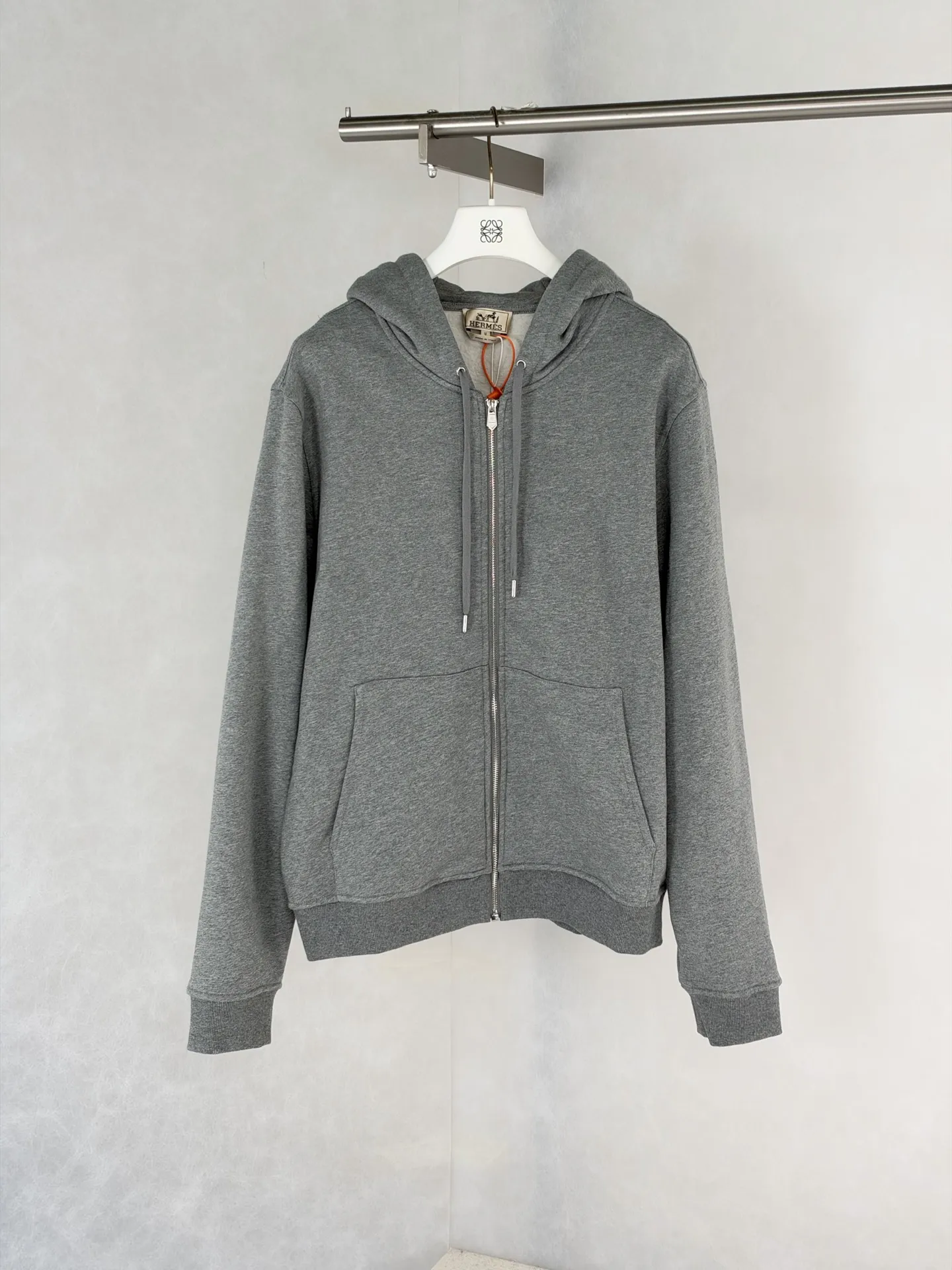 Patchwork Embroidered Zip-Up Hoodie D32520475